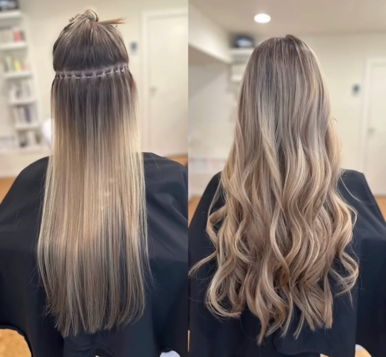 Micro link hair extensions styled by ShearPerfection Hair Salon
